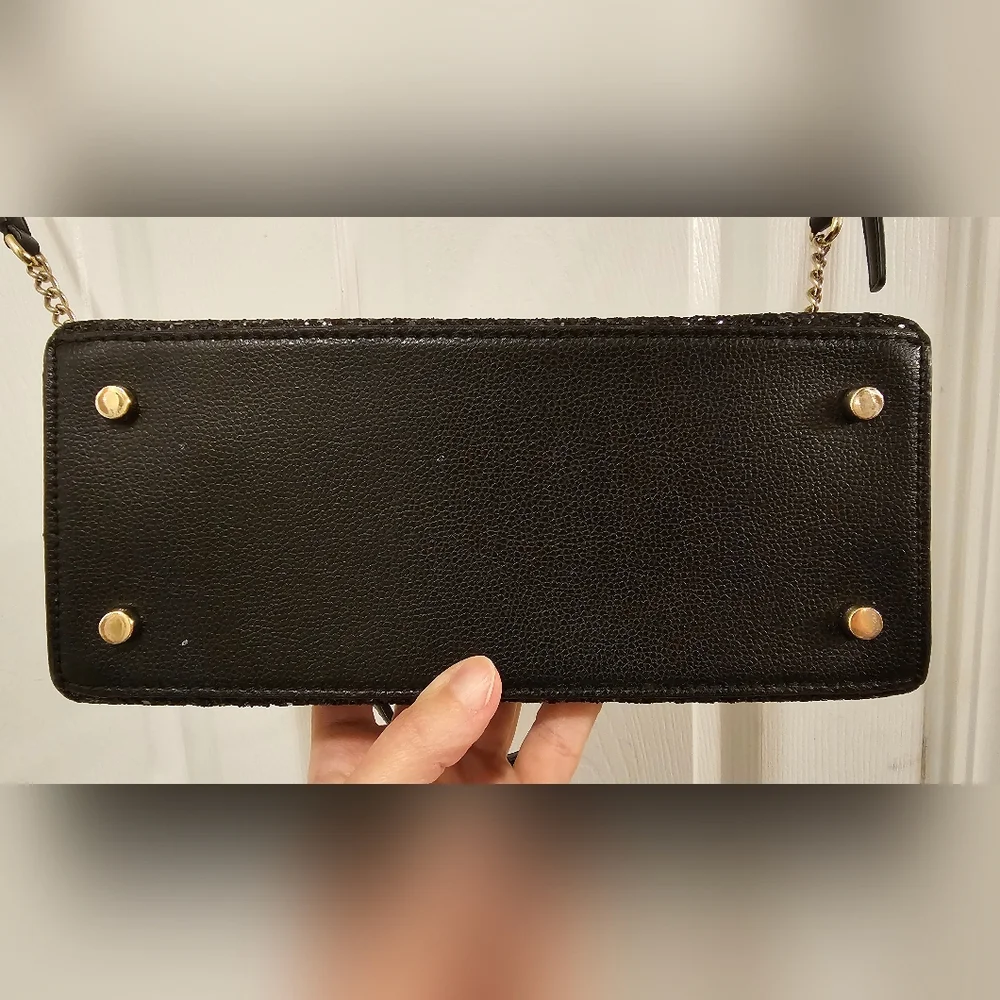 Kate Spade EUC Laurel Way Glitter Mini Riley Crossbody - Black